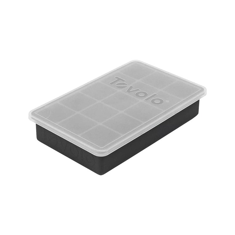 Tovolo Silicone Ice Cube Tray with Lid for Freezer Charcoal Gray, Dishwasher Safe BPA Free Silicone Ice Cube Mold Tray with Cover, Easy Release 1 Inch Ice Cube for Coffee Cocktails Bourbon Whiskey - Image 1